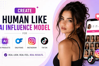 create a human like ai influencer model for ai product, onlyfans and instagram