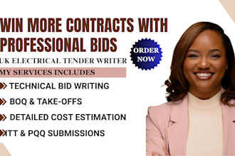 do tender bid writing, cost estimate, electrical tender bid proposal, UK tender