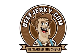 design mascot aesthetics beef jerky logo for you