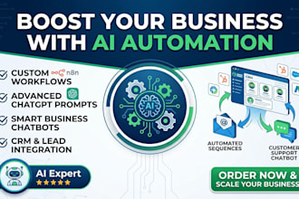 build ai automation, chatgpt prompts n8n workflows chatbots for business and CRM