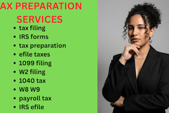 professional tax form prep  efiling  w2, 1099, 1040, 941, 944, 940