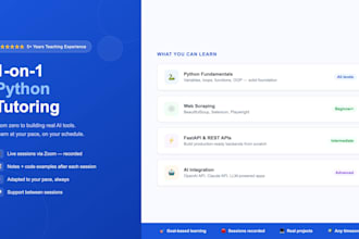 be your 1 on 1 python tutor for web scraping, ai integration