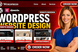 build wordpress elementor website design and redesign elementor website design