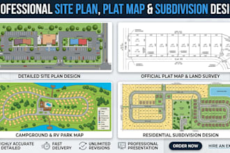 render site plan, plat map, campground map, and subdivision design