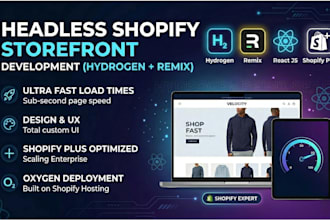 build headless shopify storefront using hydrogen, remix, react js, shopify plus