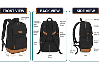 do professional bag design, handbag backpack tech packs ready for manufacturing