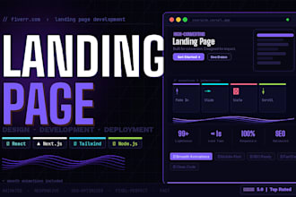design  and develop a high converting landing page in react or nextjs