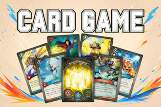 draw high quality custom playing cards card game tcg card design, board game