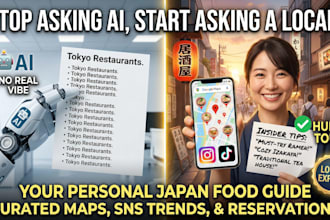 be your japan food guide, find hidden gems