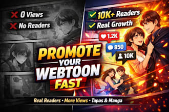 promote your webcomic, webtoon promotion, tapas, manga, comic
