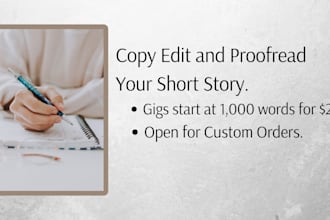 copy edit and proofread your short stories