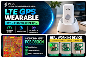 develop lte gps wearable device hardware pcb and firmware