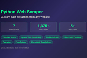 build a python web scraper for any website