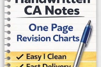 create handwritten ca notes and one page revision charts