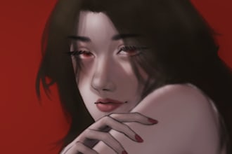 design a stylized anime vtuber character or oc concept art