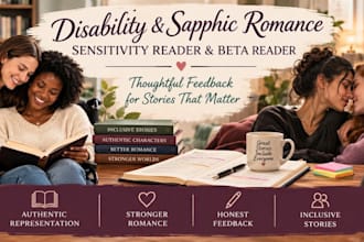be your disability and sapphic romance sensitivity reader and beta reader