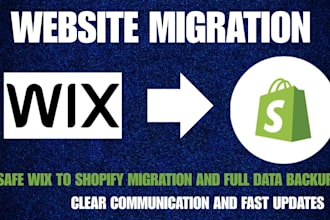 migrate transfer wix website to shopify store with products and SEO