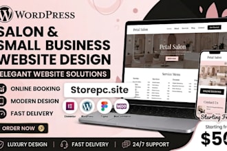 salon or small business wordpress website