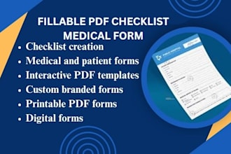 design fillable PDF form, checklist medicalform, questionaire