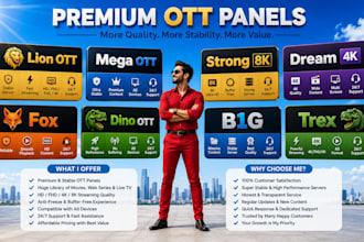 provide stable reseller panel, lion ott, mega ott, strong8k, b1g, trex, dream4k
