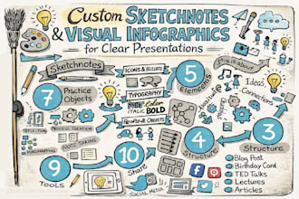 create digital art, sketchnote infographic doodle, illustration for presentation