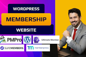 membership site on paid membership pro, memberpress, suremember, ultimate member