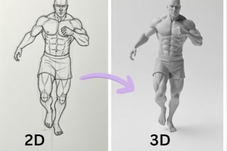 convert 2d sketch to 3d model, 3d model from image, printable model