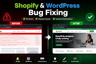 fix shopify errors and wordpress plugin conflicts