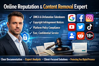 remove copyright, leaked, defaming, harassing, false, infringing content