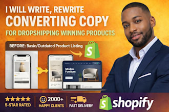 write and rewrite high converting shopify dropshipping product copy that sells