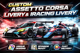 design custom assetto corsa livery, assetto corsa car wrap, iracing livery