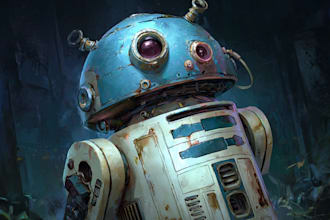 design high quality sci fi robot character art for games
