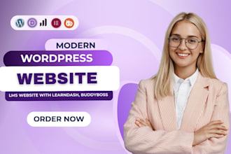 design wordpress lms website with learndash, tutor lms, buddyboss elementor