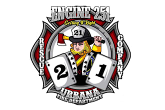 design high quality fire fighter mascot logo with t shirt design