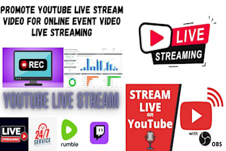 promote youtube live stream video for online event video live streaming