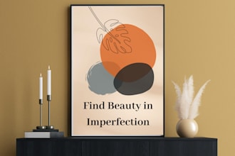 design modern minimalist line art and digital wall art
