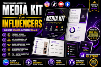 design a professional media kit, press kit  and influencer outreach for brand