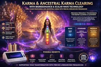 clear negative and ancestral karma with bioresonance and scalar waves