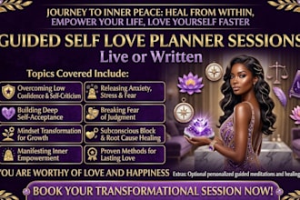 create a guided self love planner for confidence, healing and growth