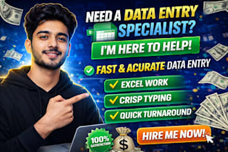 do data entry in excel ,copy paste