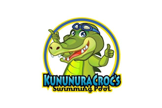 create artwork classic logo for a swimming club