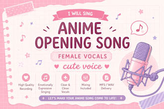 sing anime opening song female vocals cute voice