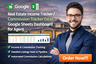 create real estate income tracker, commission tracker in excel or google sheets