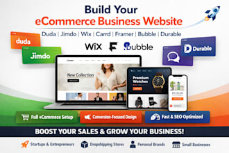 setup a duda jimdo wix carrd framer bubble durable ecommerce business website