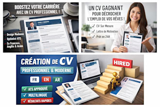 professional CV and resume design in french, english and arabic