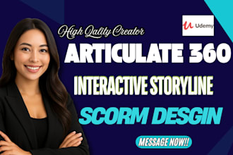do online course content design, interactive articulate 360, instructional slide
