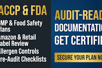 write a professional haccp plan and fda compliance documents