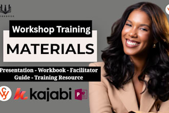 create professional workshop training materials, presentation, workbook design