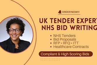 write UK tender, nhs bid proposal and healthcare tender for UK contracts