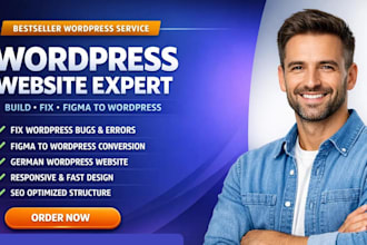 build, german wordpress website, fix wordpress bug, convert figma to wordpress